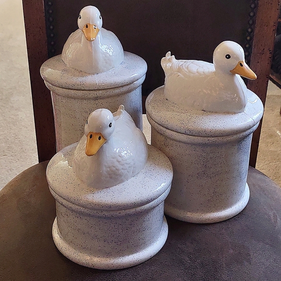 Other - 3Pc CERAMIC SITTING DUCK CANISTER SET